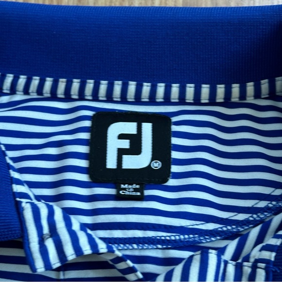 Footjoy Golf Polo Men’s Medium Striped Unknown Logo - Picture 3 of 8